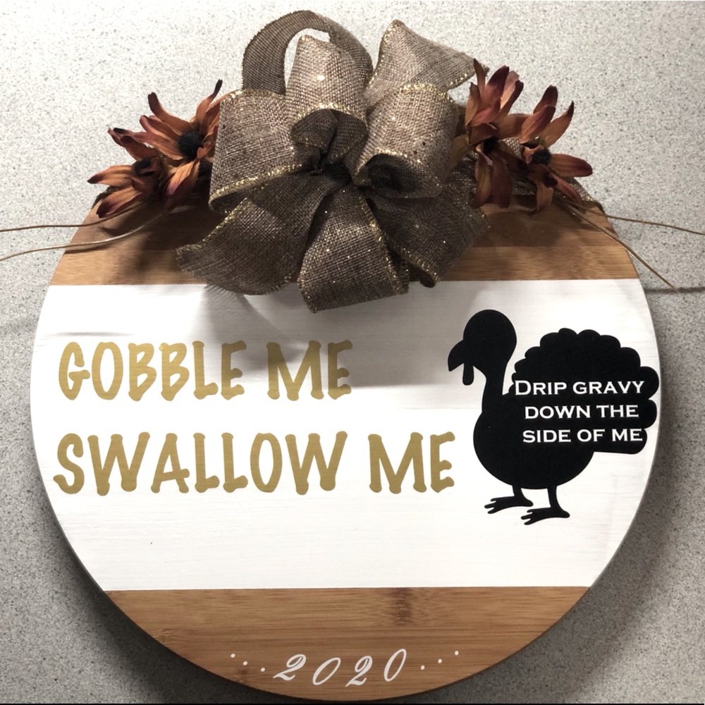 Gobble me swallow me table spinner thanksgiving